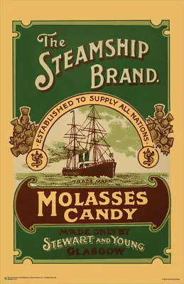 The Steamship Brand Molasses Candy - Vintage Ad Mini Poster 11  X 17  • $11.49
