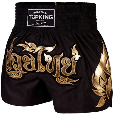 TKB Top King TKTBS229 Muay Thai Boxing Shorts Kickboxing MMA Black Free Shipping • $39.99