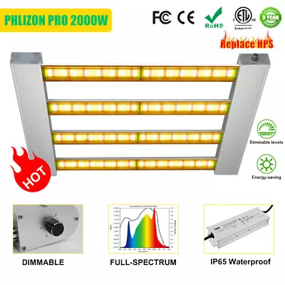 Phlizon Pro LED Grow Light 2000W Full Spectrum Samsung Indoor Plant Hydroponics • $229.39