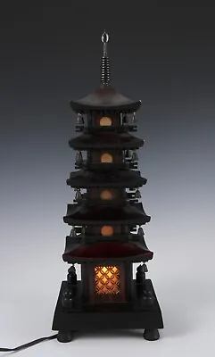 $248.98 • Buy Japanese Old Vintage Wooden Figure FIVE STORIED PAGODA Lamp 五重塔