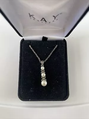 Vintage 925 Silver Necklace With Pearl Pendant 18inch • $20