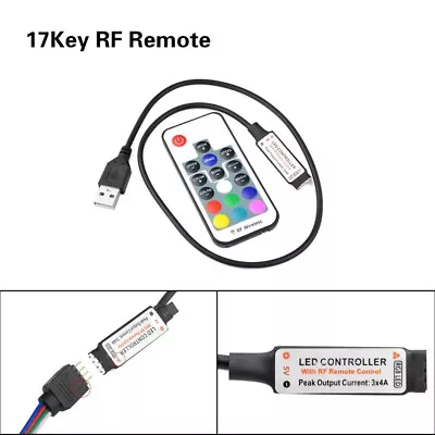 Remote Controller Wireless Control DC 5V USB For RGB LED Light Strip 5050 3528 • $6.29