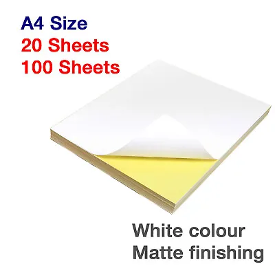 MATT White Paper Self-Adhesive Sticker Label Inkjet & Laser Address Product Pack • £4.39