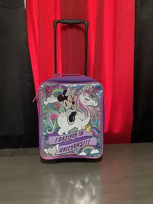 Disney Minnie Mouse I Believe In Unicorns Rolling Backpack Luggage/Carry-On Case • $32