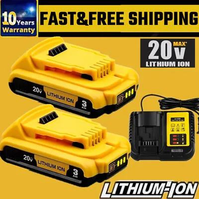 20V FOR DEWALT 20 Volt MAX Lithium-Ion Battery /Charger DCB200 DCB203 DCB201 • $22