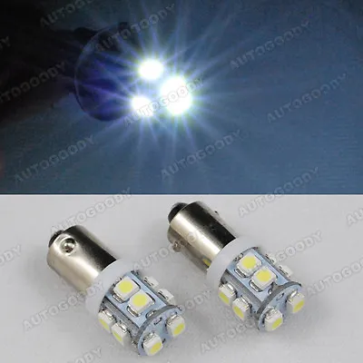 2 X White LED Bulbs 10-SMD BA9S Bayonet BA9 BA9s 64132 H6W • $13.98