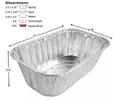 Handi-Foil 1 Lb. Aluminum Foil Mini-Loaf/Bread Pan - Disposable Tins HFA # 317 • $13.99