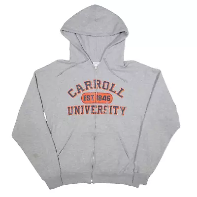 CHAMPION Carroll University USA Hoodie Grey Full Zip Mens L • £17.99