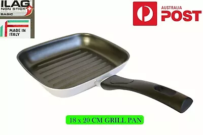 Triple Non-stick Coating Grill Pan Low Fat Frying Stewing Braising Made - ITALY • $35.69