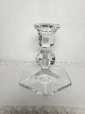 $20 • Buy Val St Lambert Gardenia 5  Crystal Candlestick Single