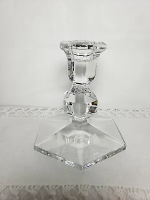 Val St Lambert Gardenia 5  Crystal Candlestick Single • $13