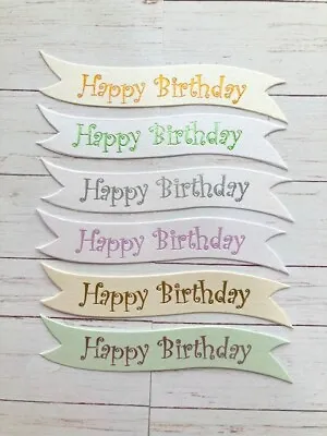 £3.95 • Buy 10 Birthday Card Making Sentiment Embellishments Craft Toppers Banners Mix Pearl