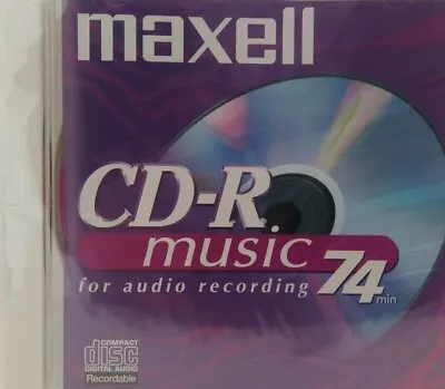 Maxell CD-R74 CD-R74MU Audio Music 74 Mins CD-R Blank Recordable Disc - New • £5.99