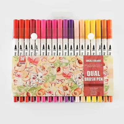 $13.99 • Buy 36 Colors Dual Tips Brush Drawing Pens Watercolor Art Markers Set- Water Based