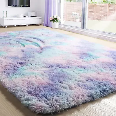 Blue Purple Mermaid Rugs For Girls Bedroom Aesthetic5X8 RugKawaii Unicorn Area • $71.03