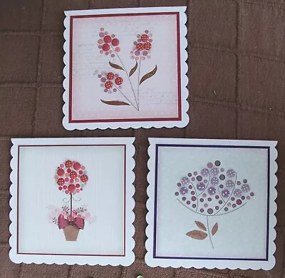 3 HANDMADE  CARDS  - CRAFTWORK CARDS CANDI -  6 X 6  • £2.80