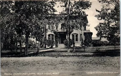 Postcard Montana Deer Lodge Powell County High School Posted 1909 RPPC Germany • $12.99