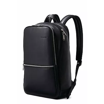 Samsonite Classic Leather 14.1 Inch Laptop Backpack Black • $209