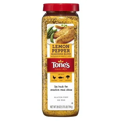 Lemon Pepper Tone's Seasoning Seasonings Spice Seafood Chicken ~ 28 Oz Bottle • $17.97