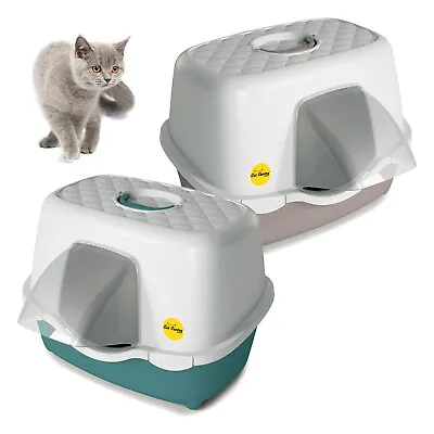 CAT CENTRE Jumbo Tunnel Entry Hooded Outdoor Cats Litter Tray 56cm Waterproof • £26.18