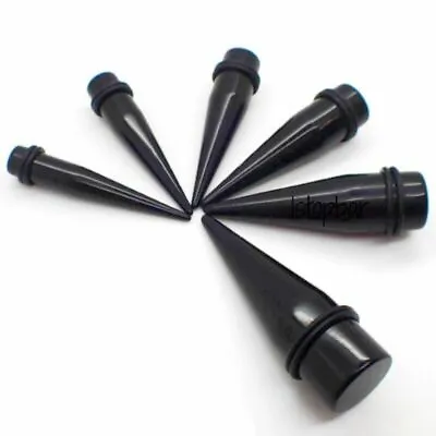 £2.99 • Buy 8mm-26mm Ear Tapers Expanders Stretchers Plug Tunnel Black Acrylic Flesh Taper