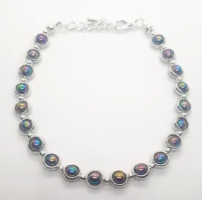 Rainbow Hematite Beaded Bracelet 7.5  + Ext B095 • £4.49