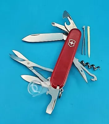 Victorinox Explorer Red Swiss Army Knife W/ Magnifying Glass! • $37.37