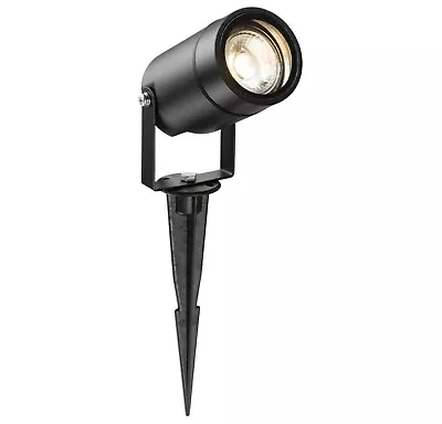 £20.99 • Buy Knightsbridge Outdoor Garden Spike Light Black 230V IP65 + Halogen LED GU10 Lamp