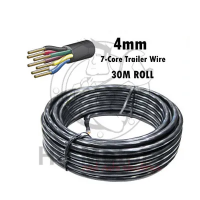 7 Core 4mm Trailer Cable Wire 30m Roll Genuine Tycab Australian Made Cable. • $159