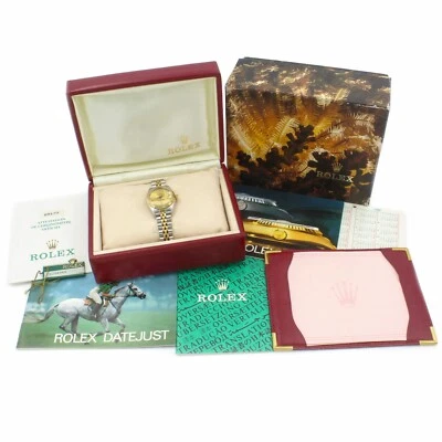 $1458 • Buy Rolex Datejust Ref. 69173 26mm Ss/18k Ladies Champagne Dial W/ Full Set #w37930
