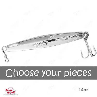 Fish WOW! 14oz Diamond Jig Chrome Trolling Select From 1pc 2pc 3pc 5pc 10pcs Lot • $20.88