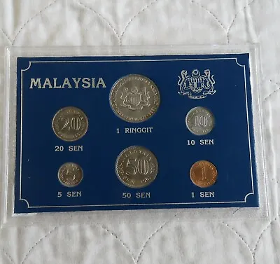 £18.95 • Buy MALAYSIA 6 COIN UNCIRCULATED TYPE SET - Perspex Case