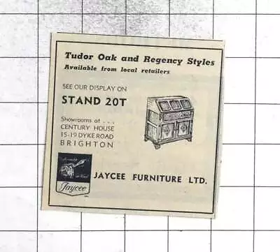 1960 Jaycee Furniture Ltd Tudor Oak Regency Styles Dyke Road Brighton • £5