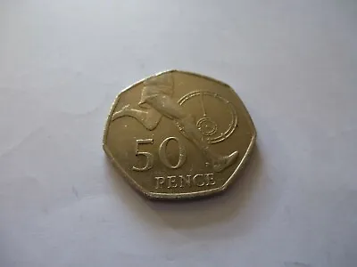 50p Coin...2004...Running Man Celebrating The Four Minute Mile.....free P+P • £2.09