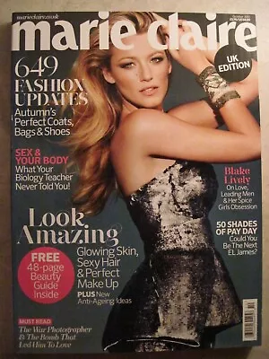 Brand New 2012 October UK British Marie Claire Magazine Gossip Girl Blake Lively • $19.99