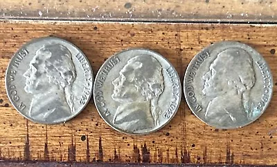 3 Jefferson Nickels 1943P War Nickels Silver • $0.99