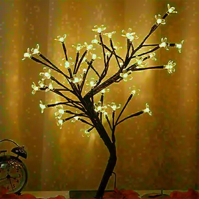 LED Cherry Blossom Tree Lamp Table Desk Night Light Home Office Decorative Decor • $25.13