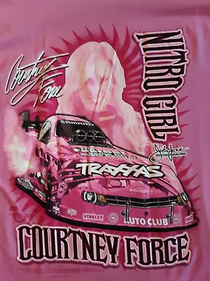 COURTNEY FORCE Pink T-Shirt (NEW) Sexy Blonde Drag Racer Nitro John NHRA TRAXXAS • $19.95