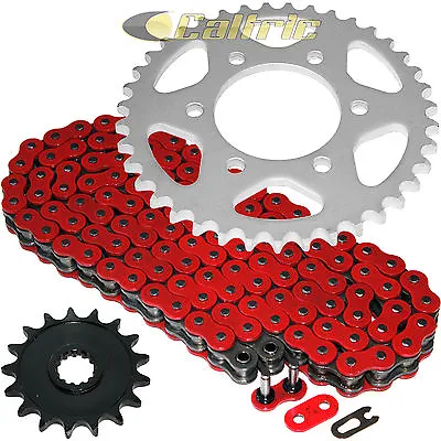 $54.01 • Buy Caltric Red O-Ring Drive Chain And Sprockets Kit For Kawasaki ZX1000 Ninja ZX10R