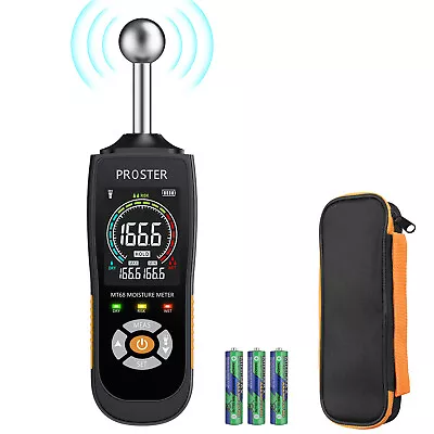 Proster Pinless Moisture Meter Wall Wood Plaster Damp Humidity Detector 5-40mm • £64.95