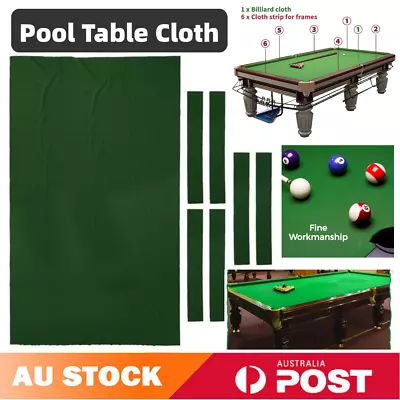 Premium 7/8/9ft Pool Table Cloth Felt Snooker Billiard Tablecloth Accessories AU • $42.88