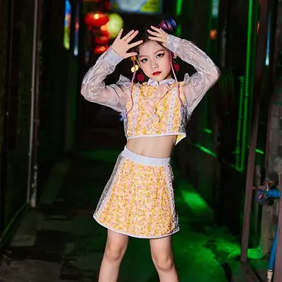 Ballroom Hip Hop Dance Clothing Girls Sequins Jazz Dance Costumes Street Dance • $172.10