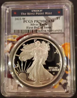 2022 W Pcgs Proof Pf70 Dcam Fdoi Silver Eagle West Point Military Academy Core • $169.95