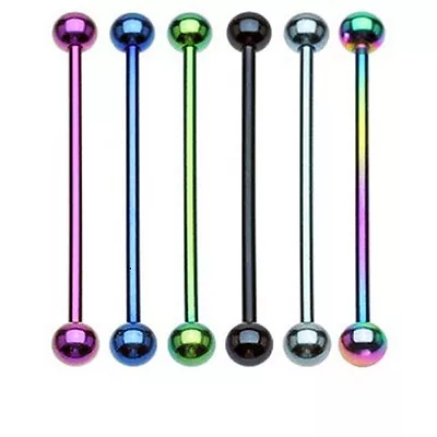 (2pc) Industrial Straight Barbell Titanium Anodized 14G (1.6MM) B/5/7 • $4.99