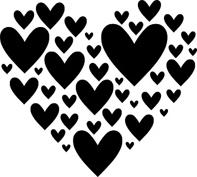 Hearts Love Heart Valentine Romantic Vinyl Decal Sticker For Car/Window/Wall • £3.49
