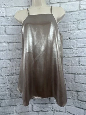 £13.50 • Buy River Island Silver Blouse Size 12 Halter Neck Top Shiny Sleeveless Metallic