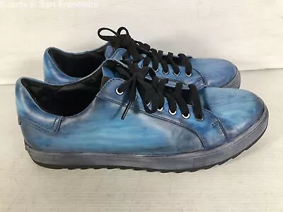 Karl Lagerfeld Mens Paris LF1S1106 Blue Leather Lace Up Sneaker Shoes Size 13M • $24.99