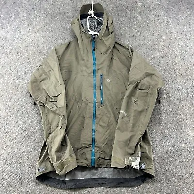 Mountain Hardwear Jacket Mens S Green Rain Coat Goretex Exposure 2 Hooded Shell • $44.95