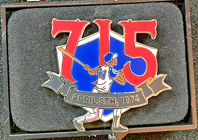 NEW Hank Aaron 715th Home Run 50th Anniversary Commemorative Pin Ltd Ed Of 715 • $23.95