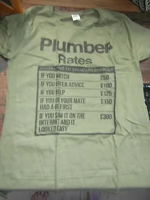 £1.99 • Buy Funny Ladies Plumbers Rates T Shirt Size Large Bust 36 